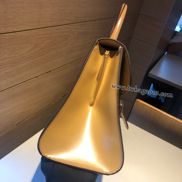 Delvaux頂級原單Brillant box皮雙環象牙白手提女包 德爾沃專櫃經典款Brillant PM包袋 bxs1120